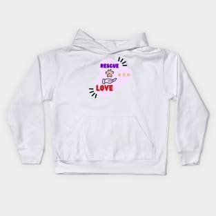 Rescue Love Design Rescue Dogs Kids Hoodie